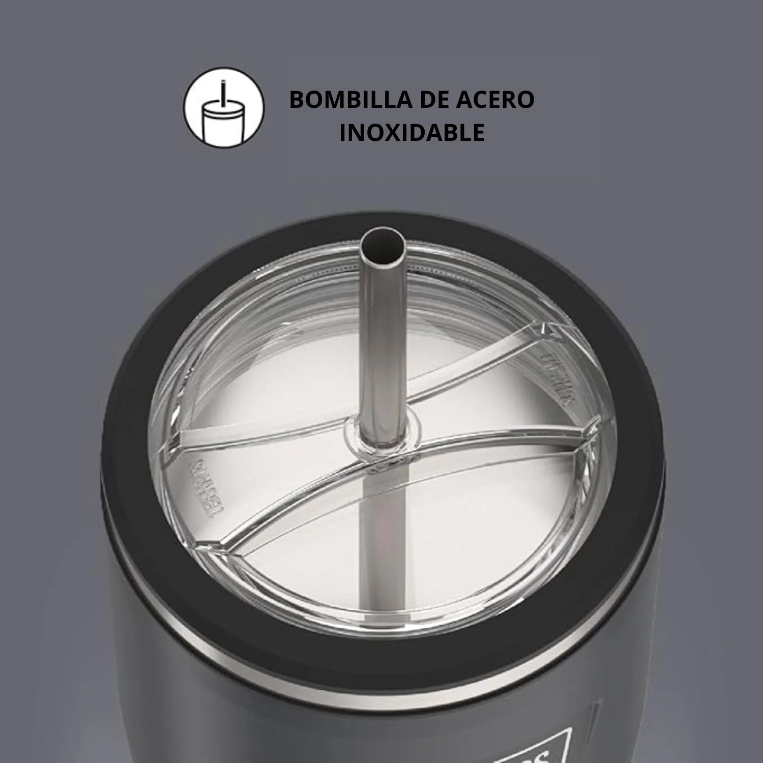 SET VASO SANDSTONE Y MUG GRAFITO ICON ACERO INOX 710ML