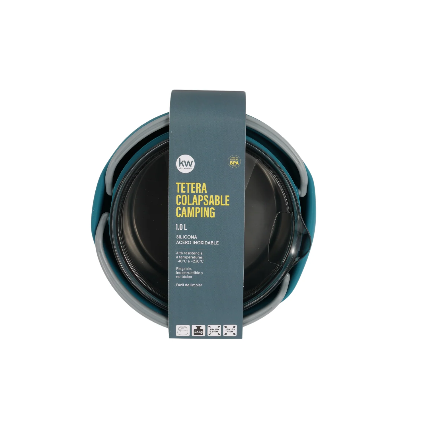 TETERA OUTDOOR COLAPSABLE COLOR PETROLEO 1 LT