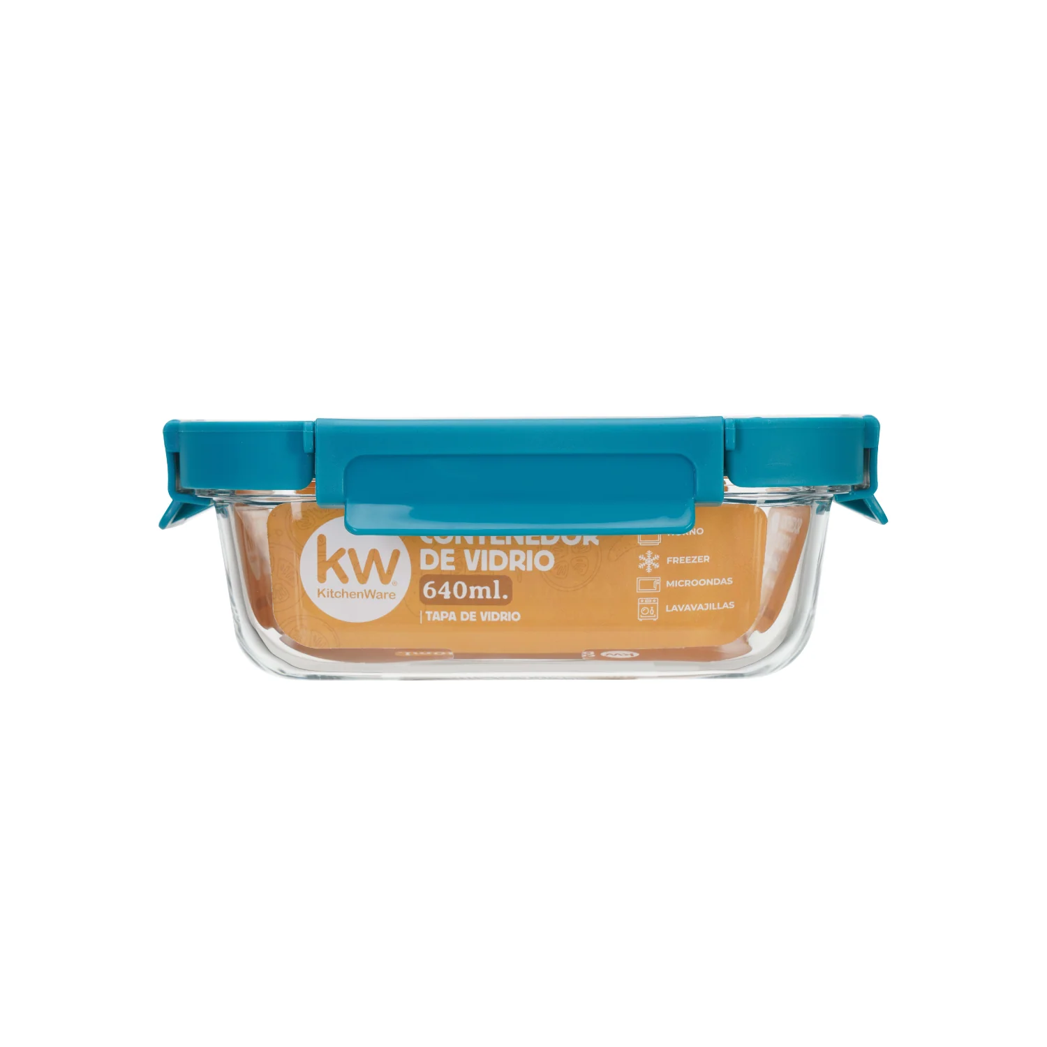 CONTENEDOR TAPA CLICK VIDRIO RECTANGULAR 640ML
