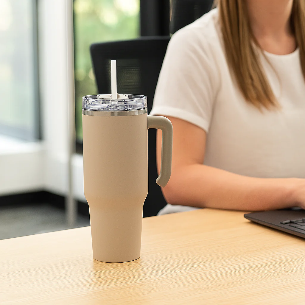 TERMO MUG STRAW WASABI ACERO INOX  1,1 LT STONE