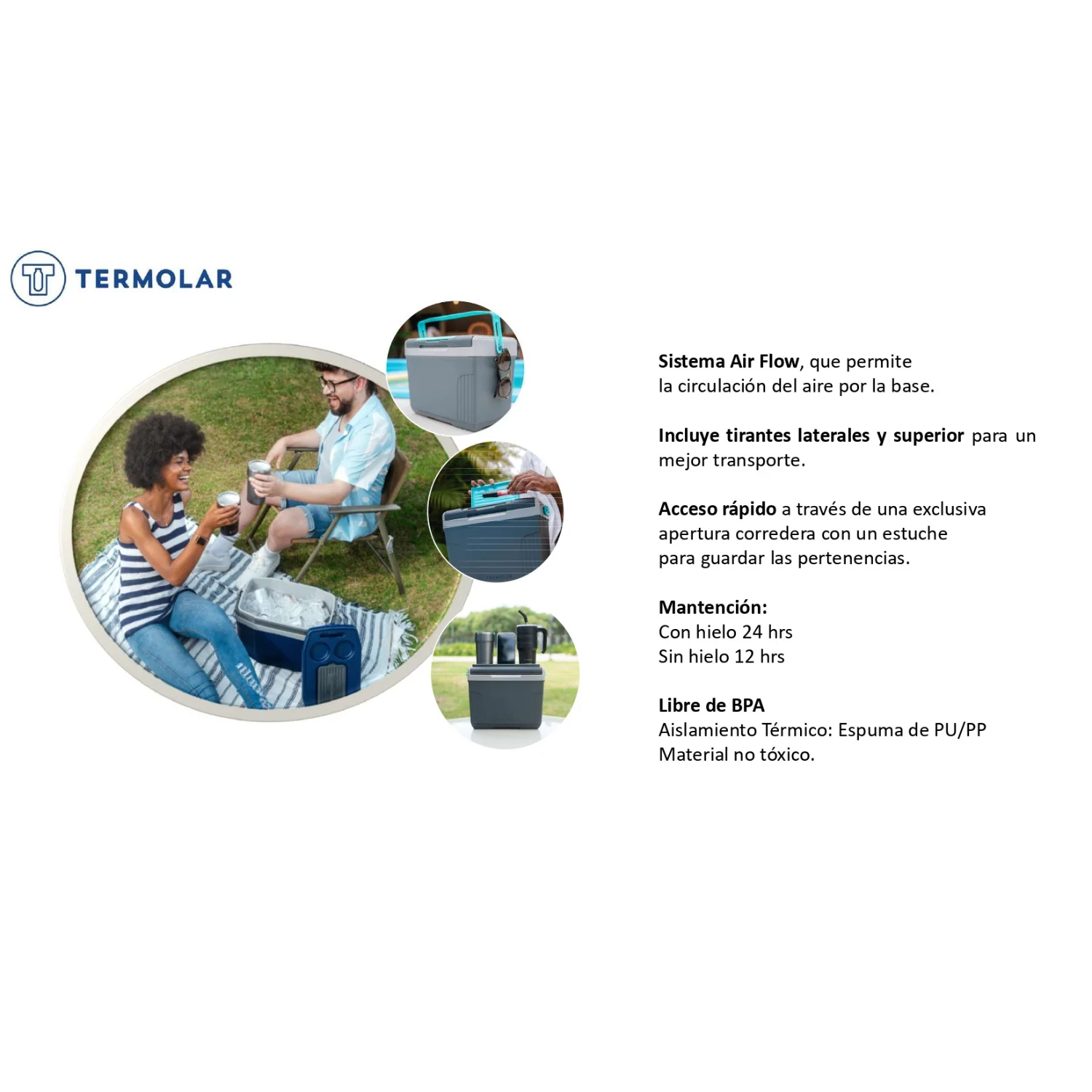 COMBO COOLER TERMOLAR 8LT, 20LT Y 32LT GRIS