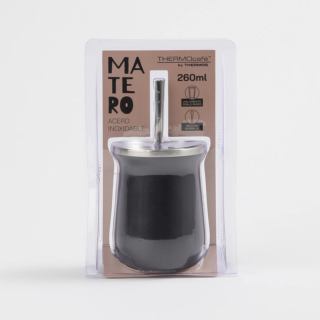 SET MATERO ACERO INOXIDABLE 260 ML C/BOMBILLA