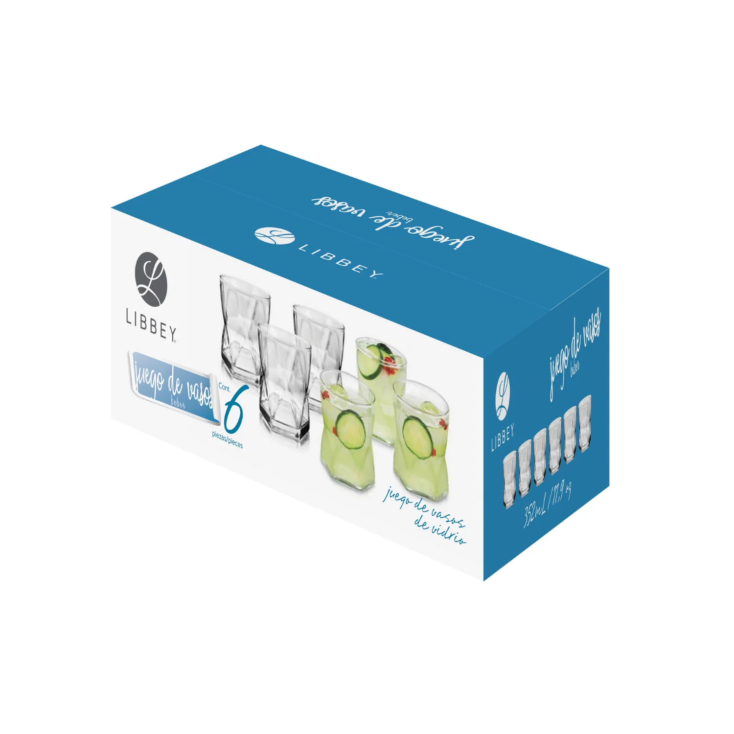 SET 6 VASOS ROMBUS  352ML