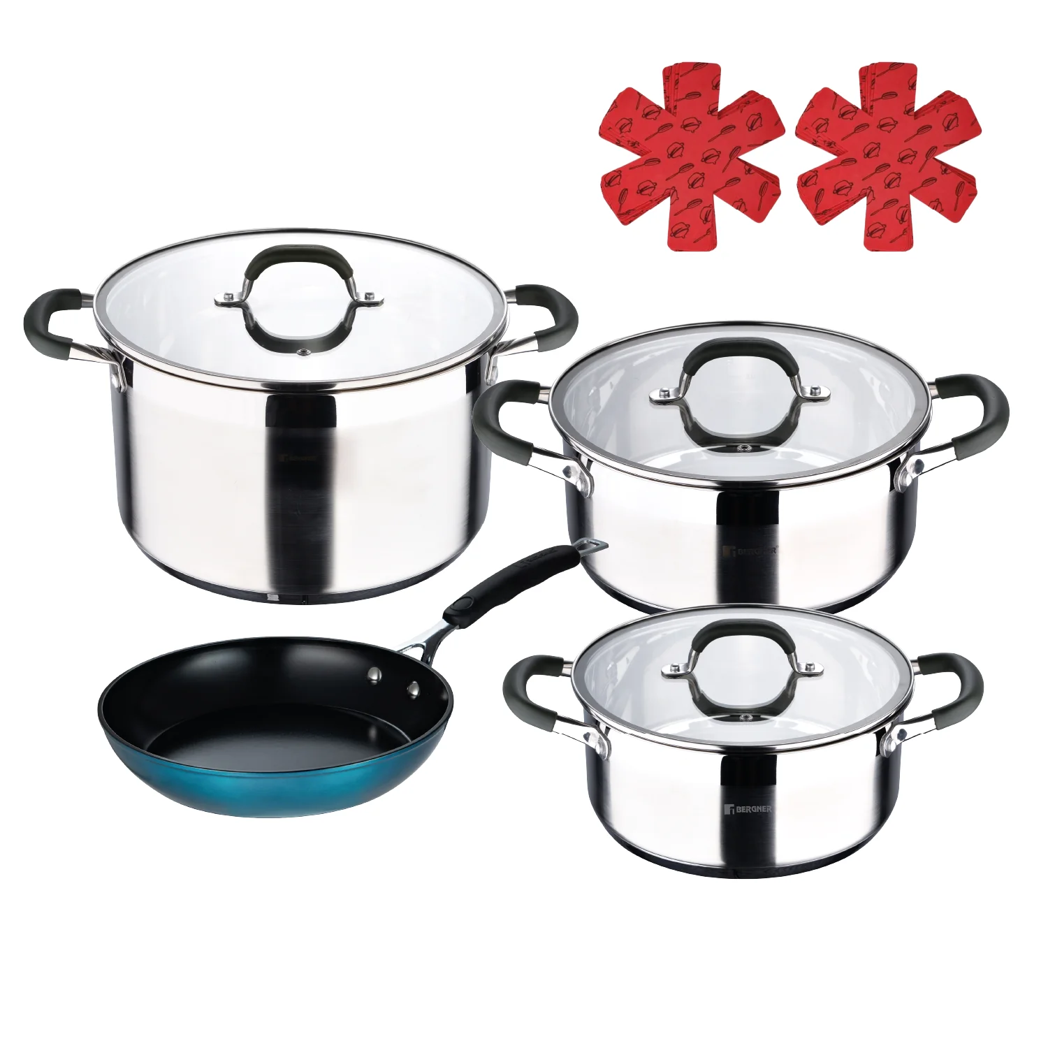 SET 7 PZAS MIDNIGHT BLUE+ 2 PROTECTORES DE SARTENES DE REGALO