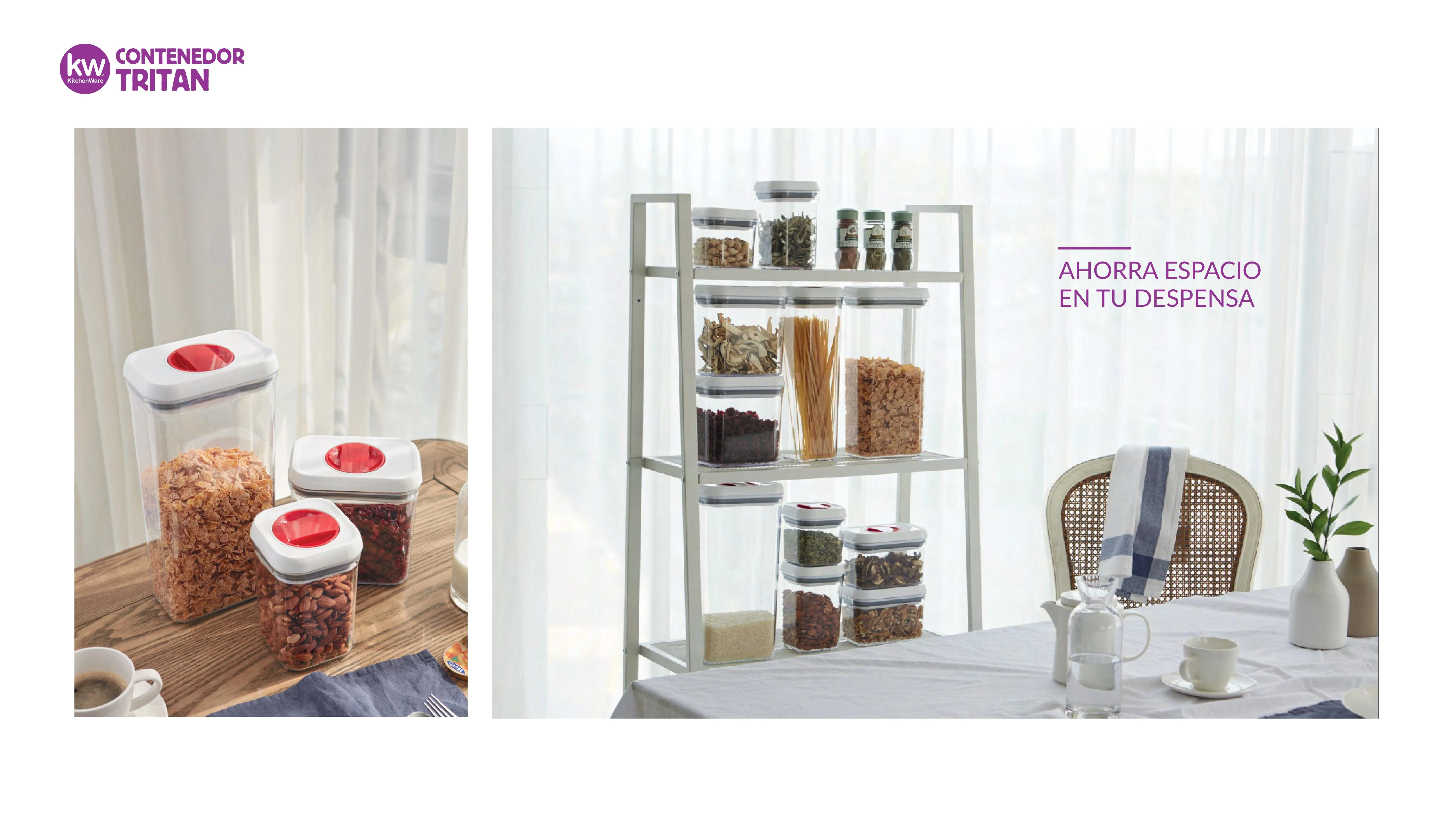 PACK PROMO 4 CONTENEDORES HERMETICOS TRITAN TAPA TWISTLOCK 2