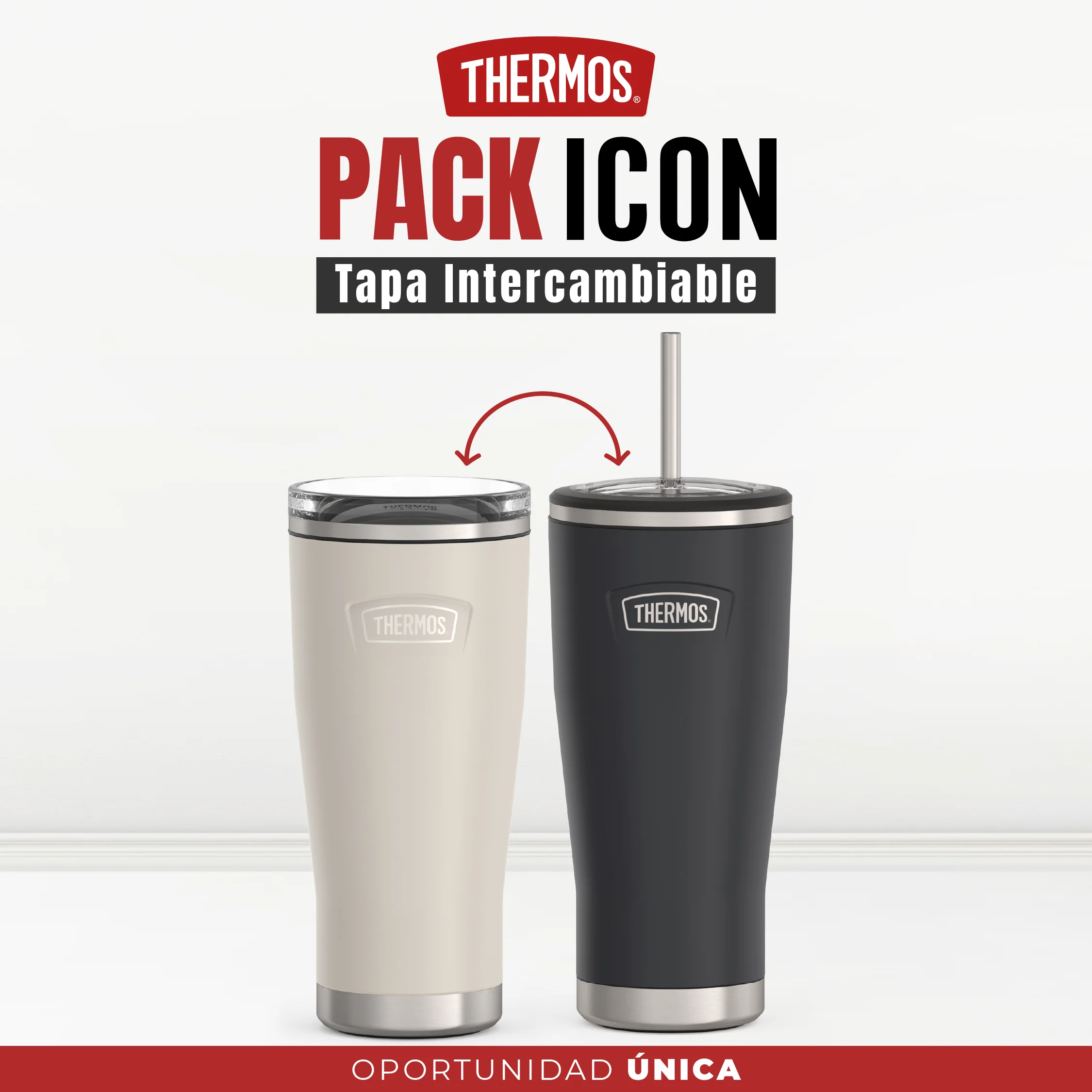 SET VASO SANDSTONE Y MUG GRAFITO ICON ACERO INOX 710ML