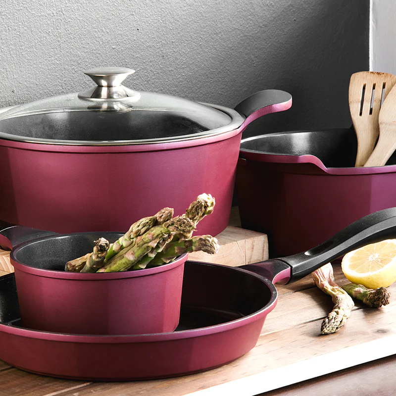 BATERIA DE COCINA 9PIEZAS BERRIES ALUMINIO FUNDIDO