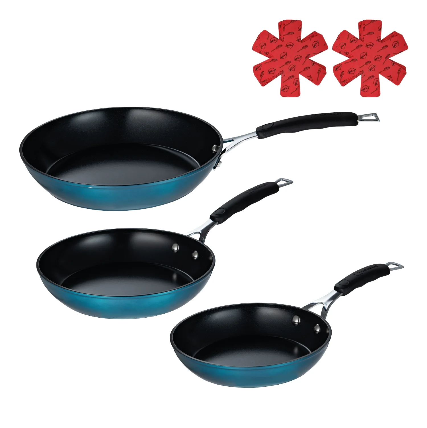 SET 3 SARTENES 20-24-28 ALUMINIO FORJADO MIDNIGHT BLUE