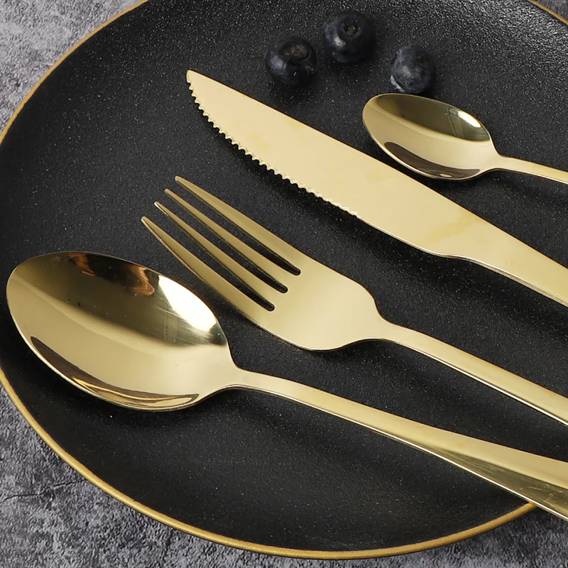 SET CUBERTERÍA 24PZ CAPRI GOLD ACERO INOXIDABLE