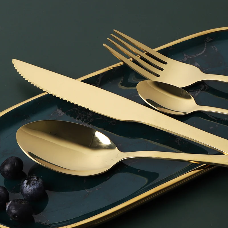 SET CUBERTERÍA 24PZ CAPRI GOLD ACERO INOXIDABLE