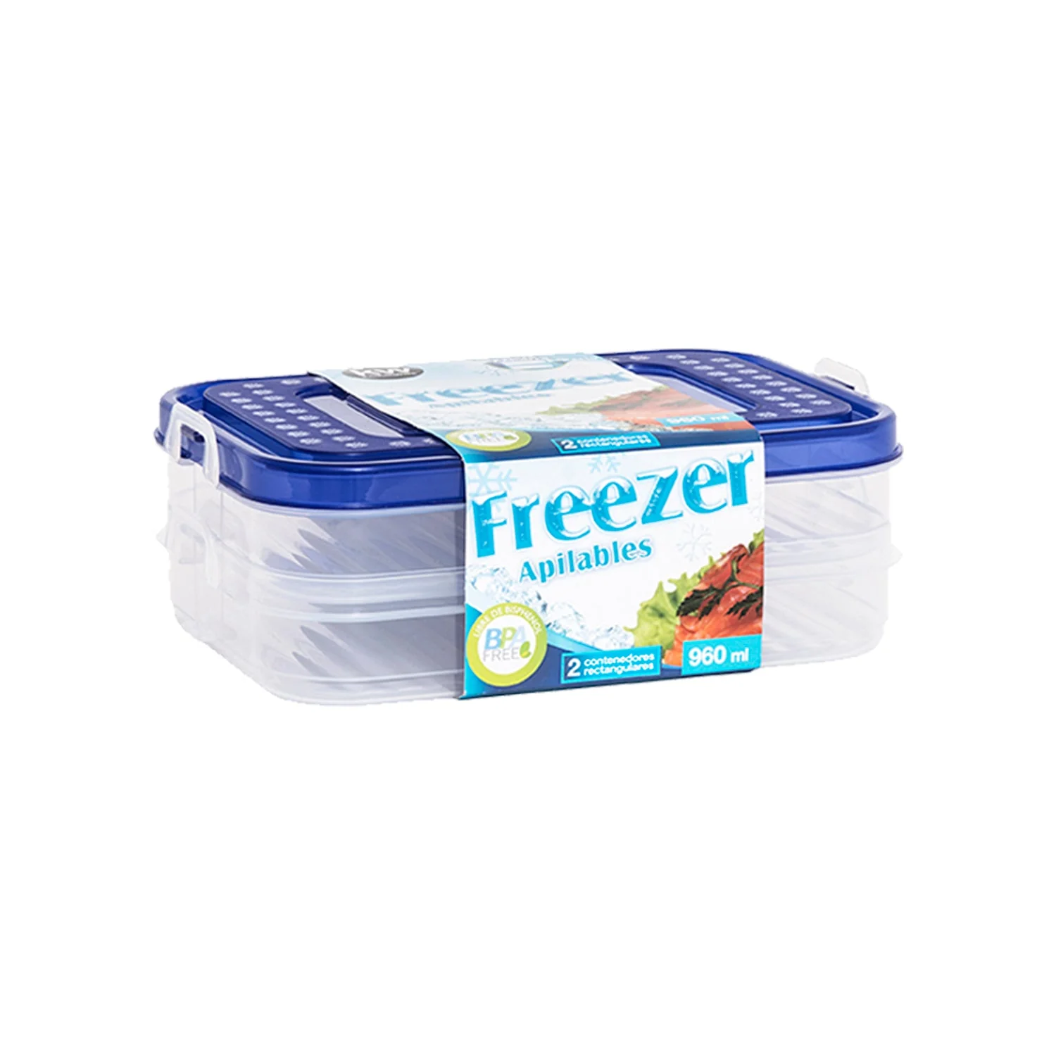 SET 2 CONTENEDORES RECTANGULAR 960 ML