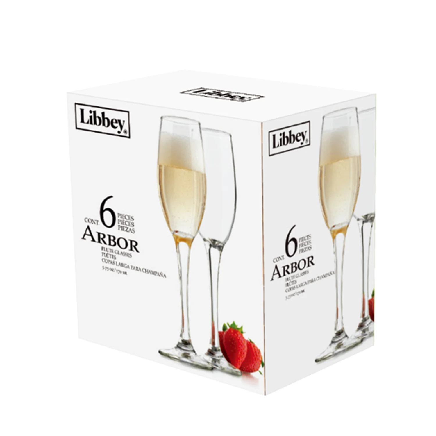 SET 6 COPAS ARBOR FLAUTA 170ML