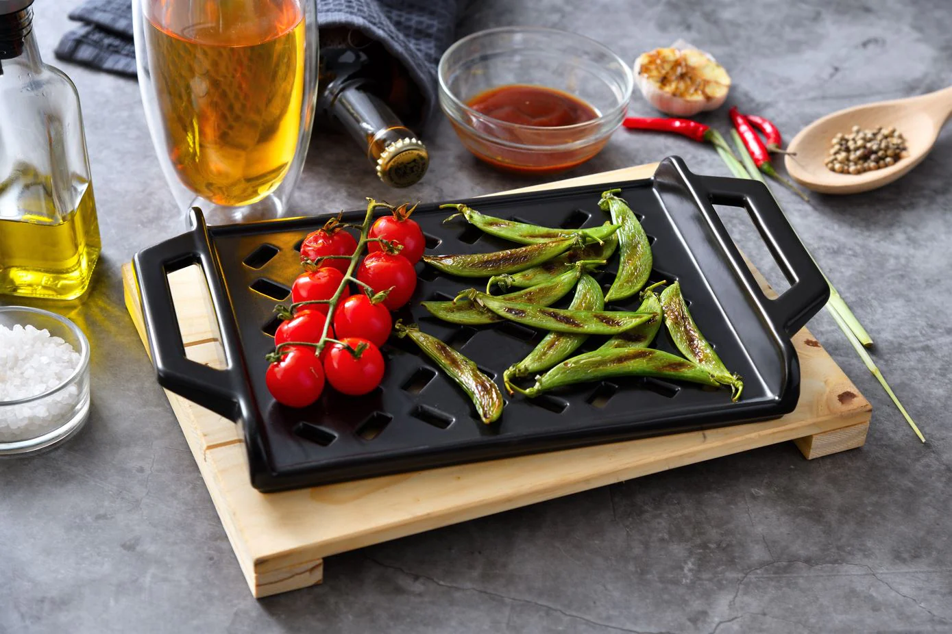 GRILL ASADOR BBQ RECTANGULAR 30 CM CERAMICA GRES