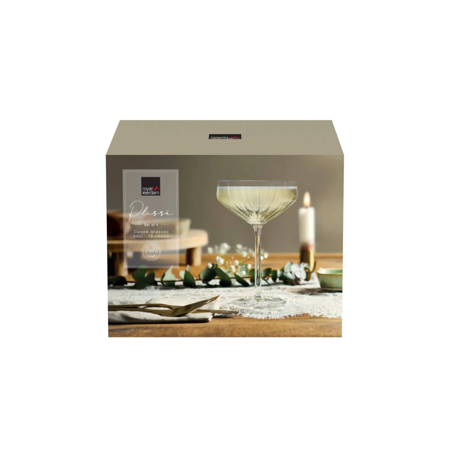 SET 4 COPAS ESPUMANTE PLISSE 300ML