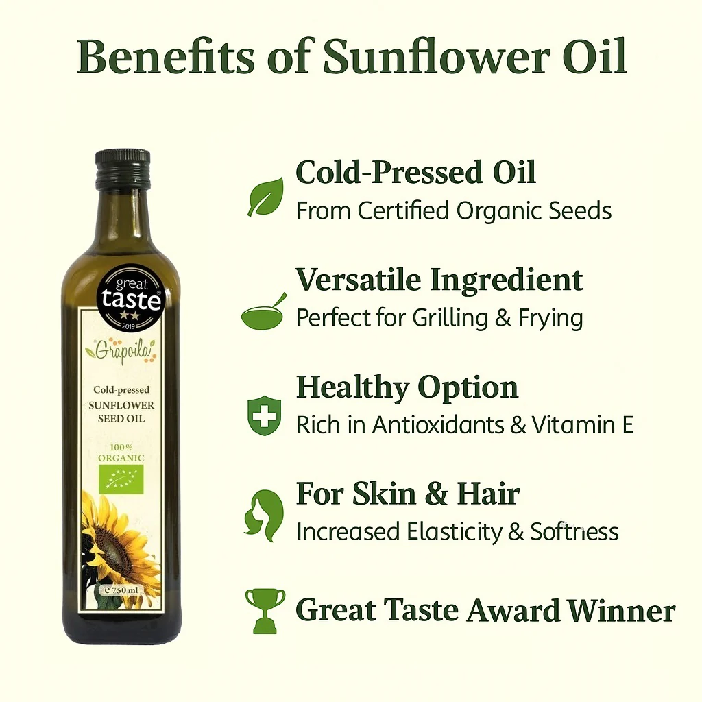 Organic Sunflower Oil 750ml
