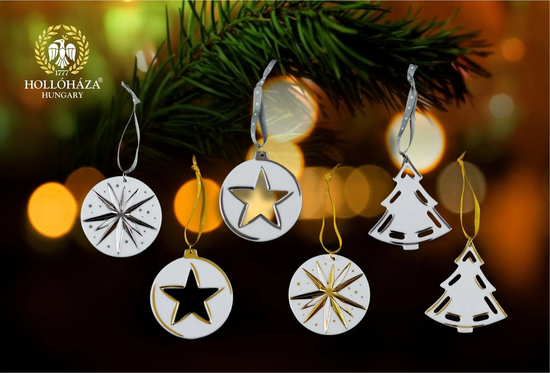 Holloháza Porcelain Christmas Tree Decoration Set