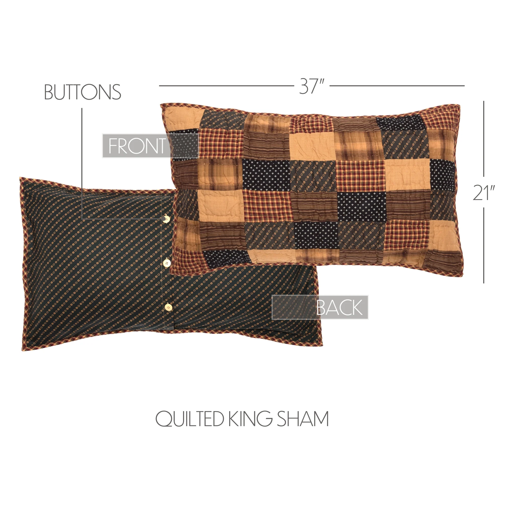 Patriotic Patch King Sham 21x37