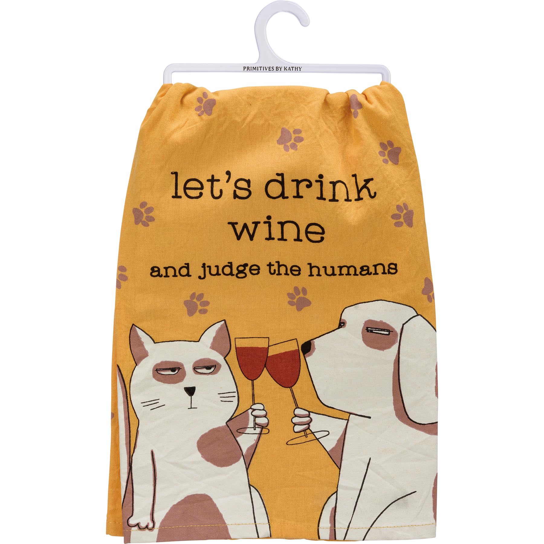 Cotton Dish Towel - 'Let's Drink Wine', 28