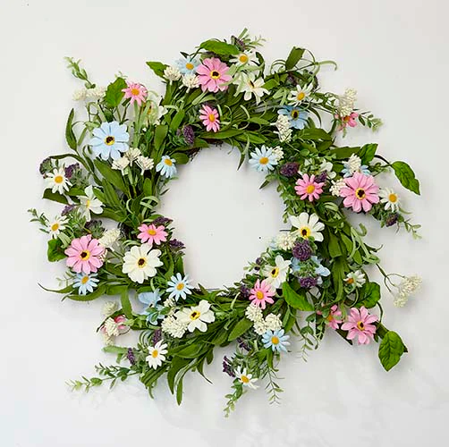 Spring Daisy Wreath on Twig Base