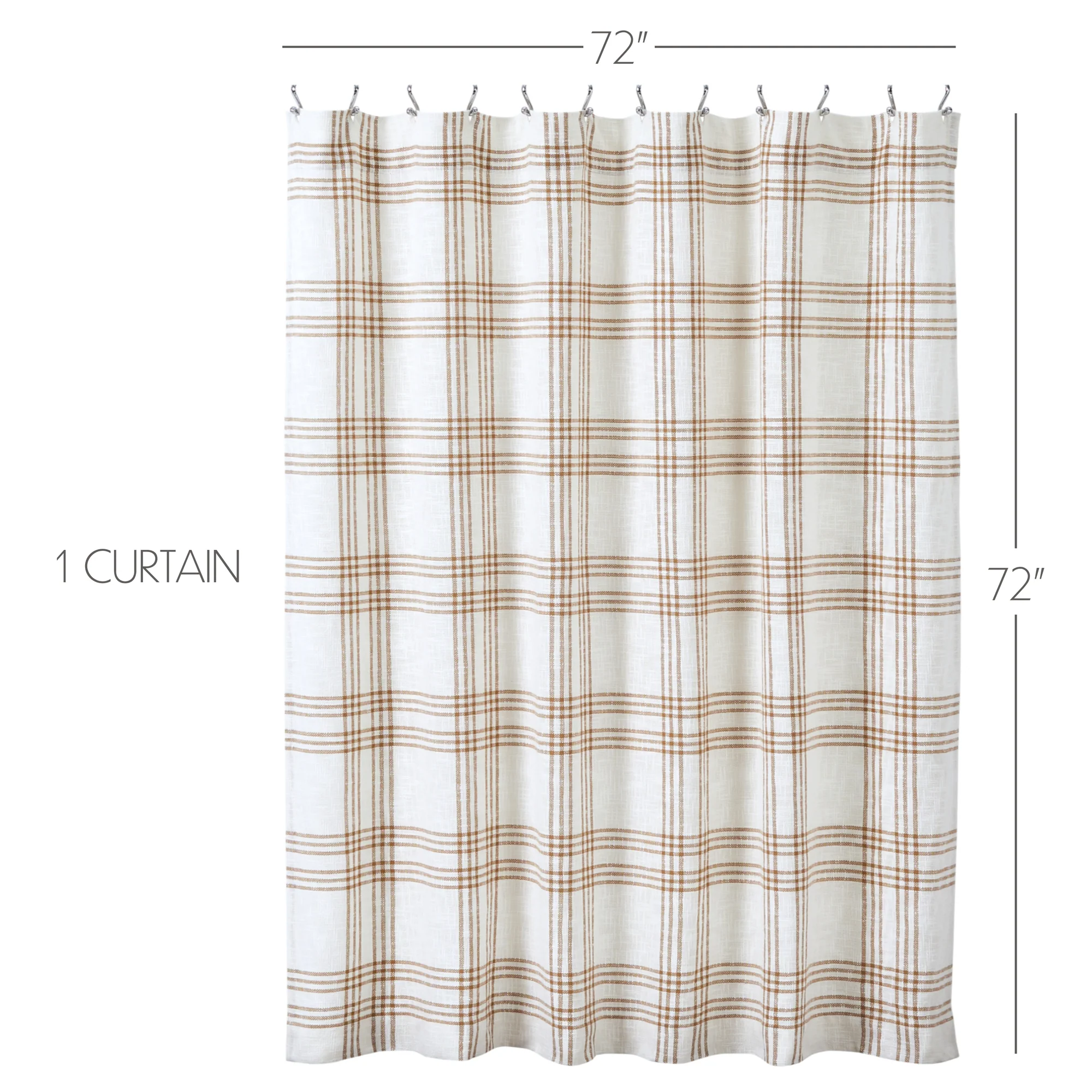 Wheat Plaid Shower Curtain 72x72