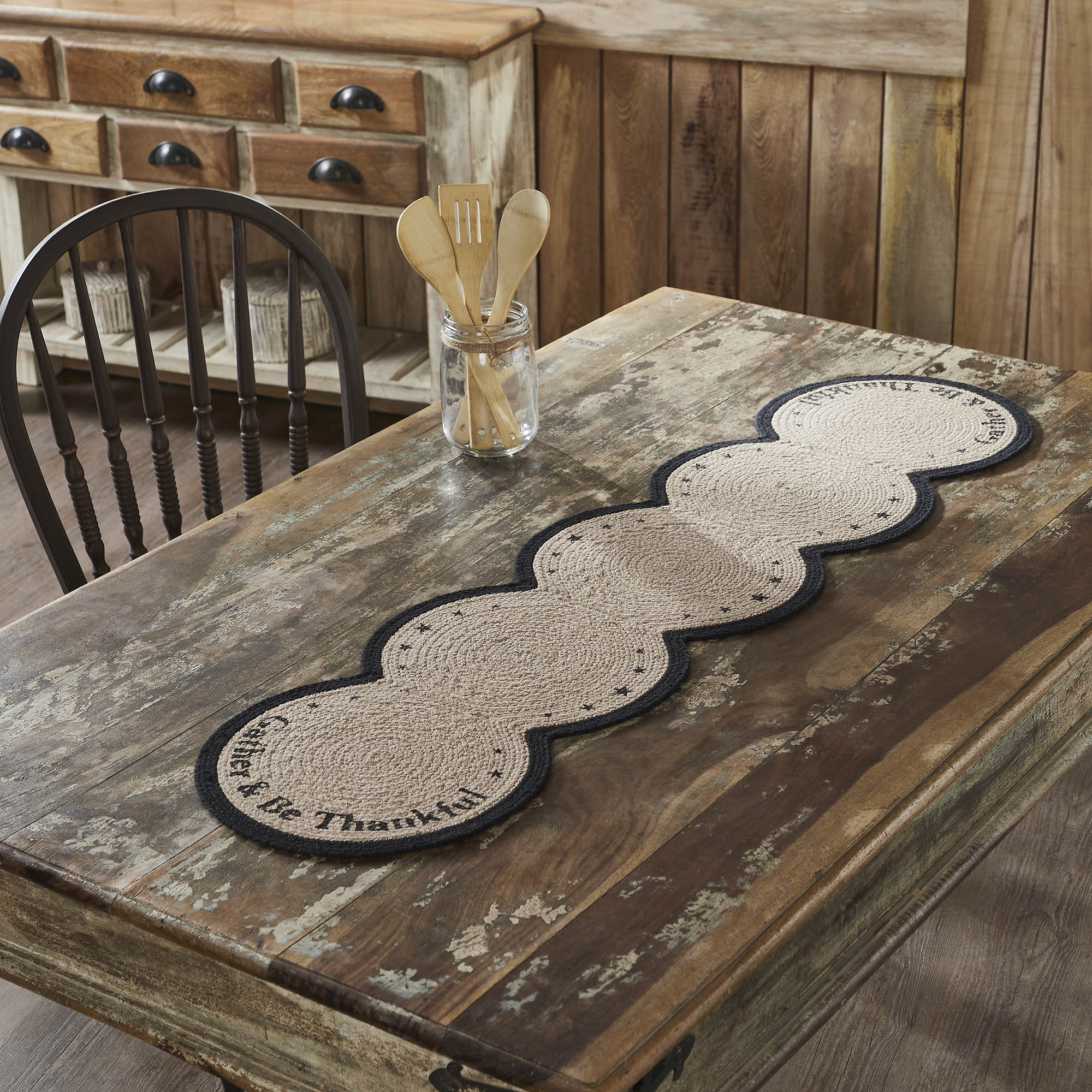 Harvest Blessings Stencil Gather & Be Thankful Runner 12x48