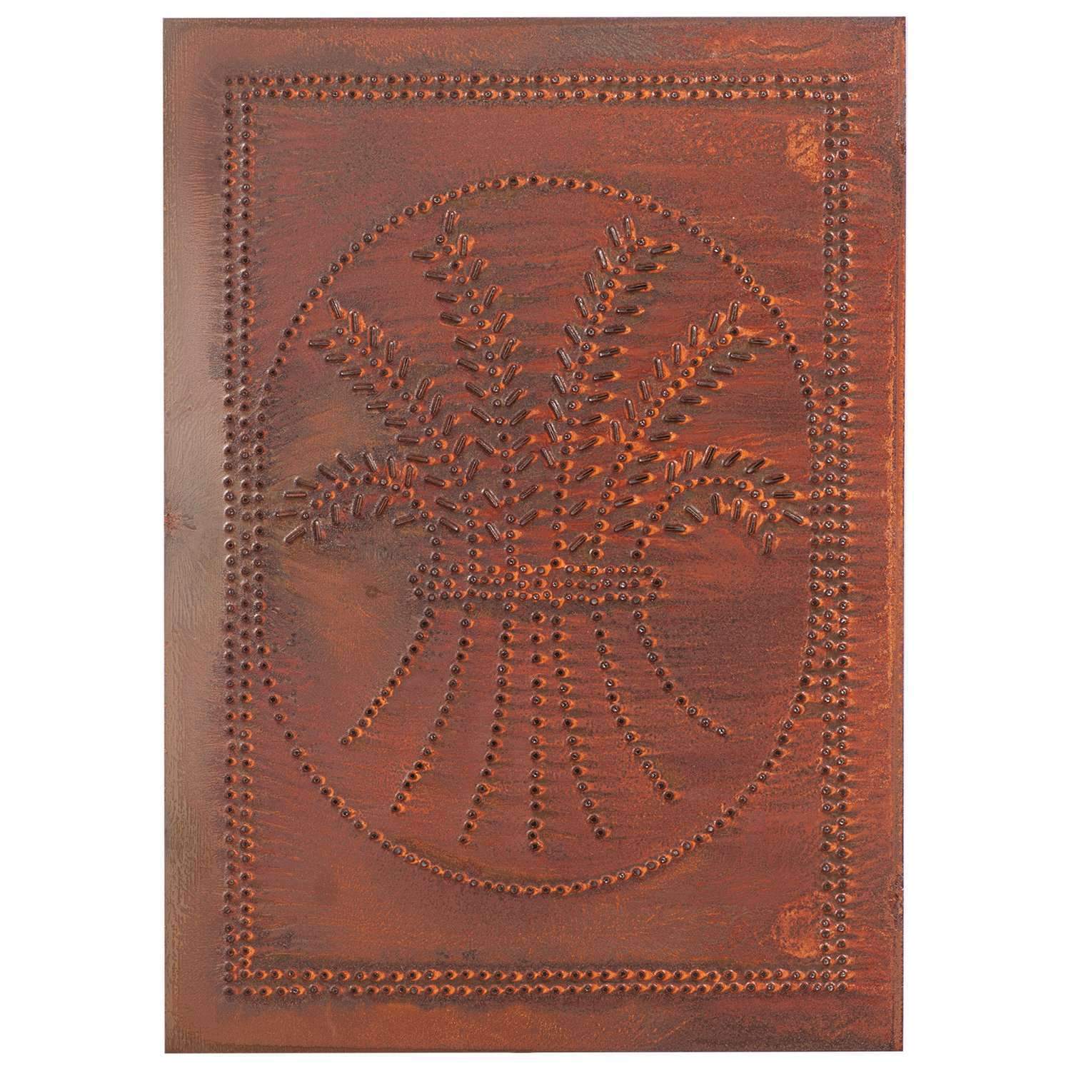 * Vertical Wheat Panel in Rustic Tin