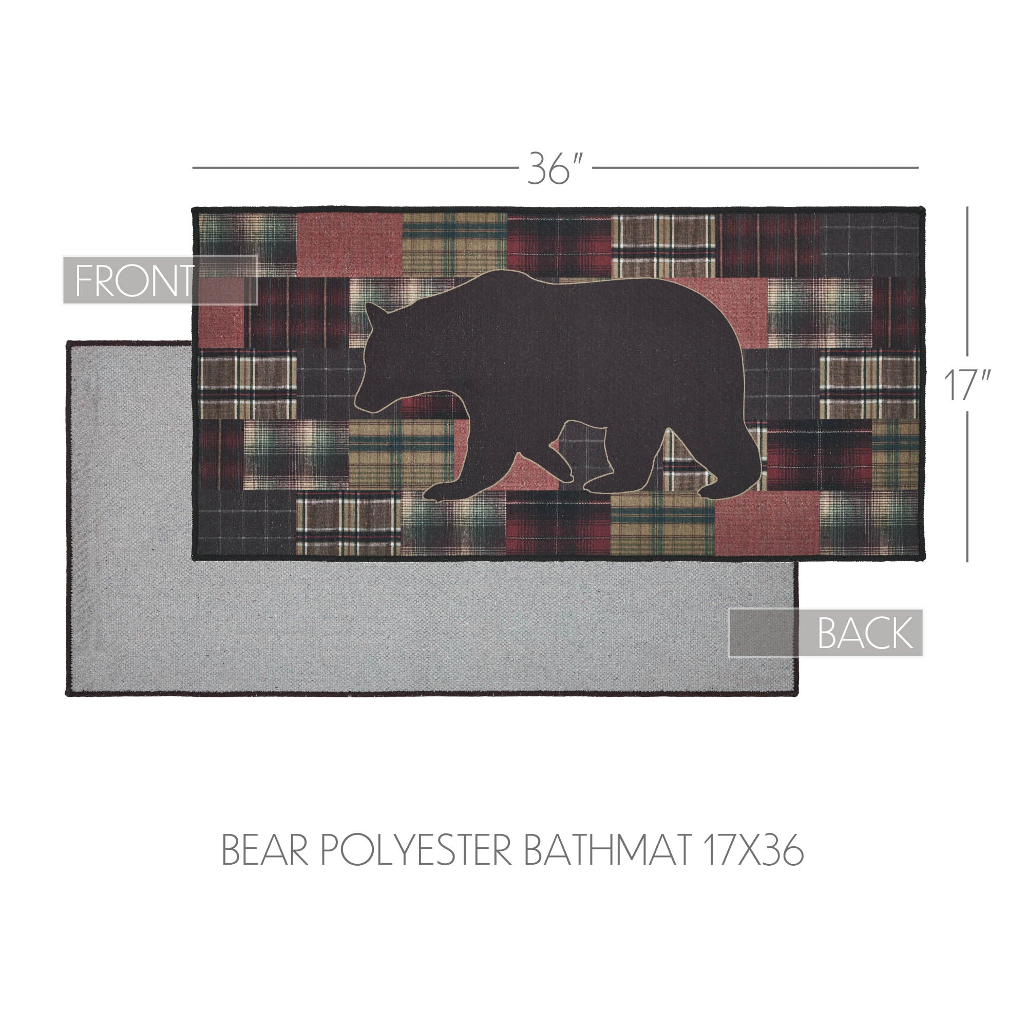 Wyatt Bear Polyester Bathmat 17x36