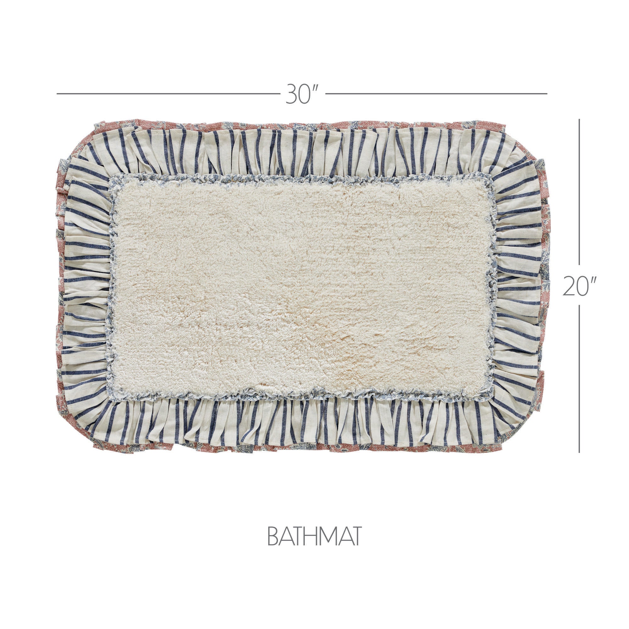 Kaila Ticking Blue Bathmat 20x30