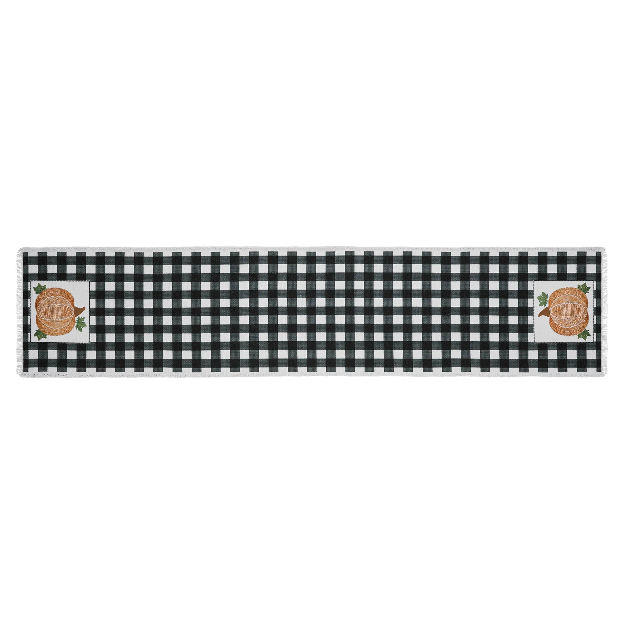 Annie Black Check Pumpkin Runner 12x60