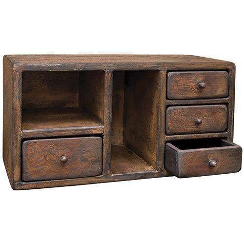 Rustic Cubby Storage Cabinet, 4 Drawers