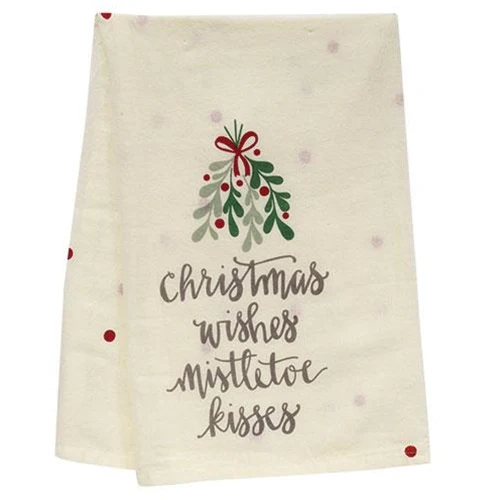 Mistletoe Kisses Dish Towel