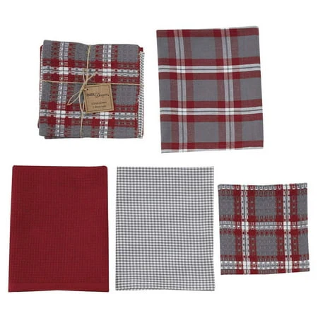 Sketchbook Snowman Plaid 3 Dish Towel & 1 Dishcloth Set