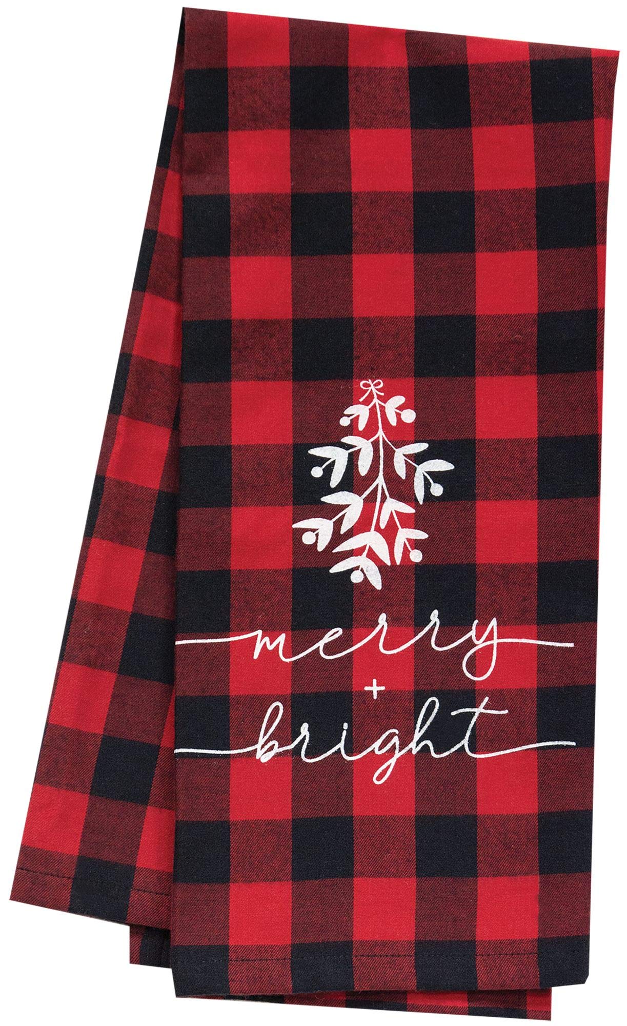 Red Buffalo Check Merry and Bright Dish Towel