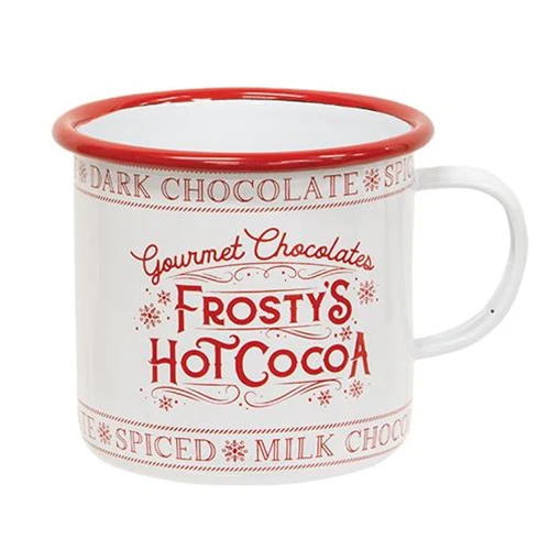 Frosty's Hot Cocoa Holiday Enamel Mug