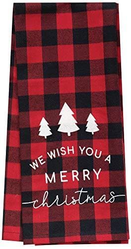 Buffalo Check Merry Christmas Dish Towel, Red/Black