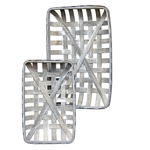 Gray Rectangle Tobacco Baskets 2/Set