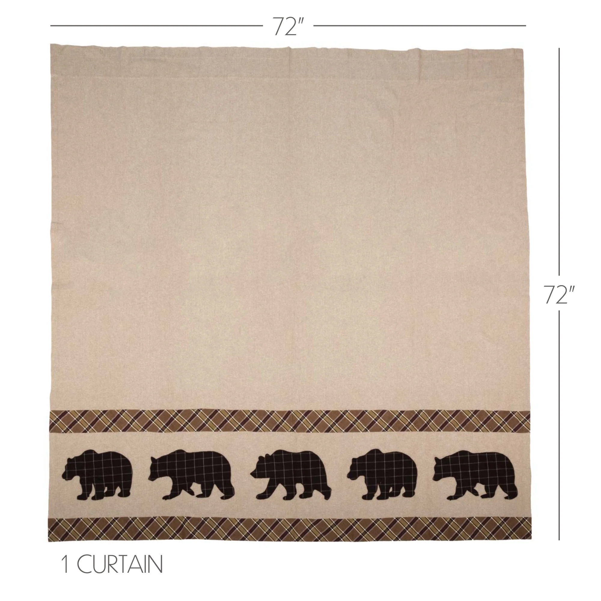 Wyatt Bear Shower Curtain 72x72