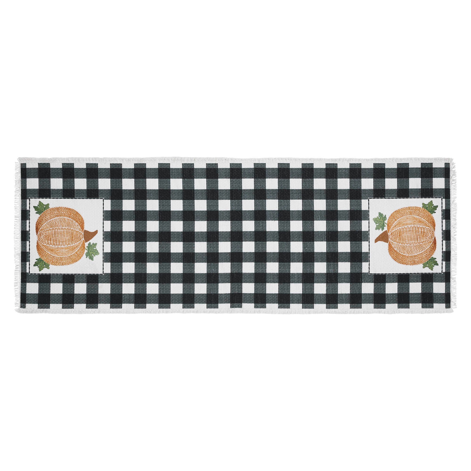 Annie Black Check Pumpkin Runner 12x36