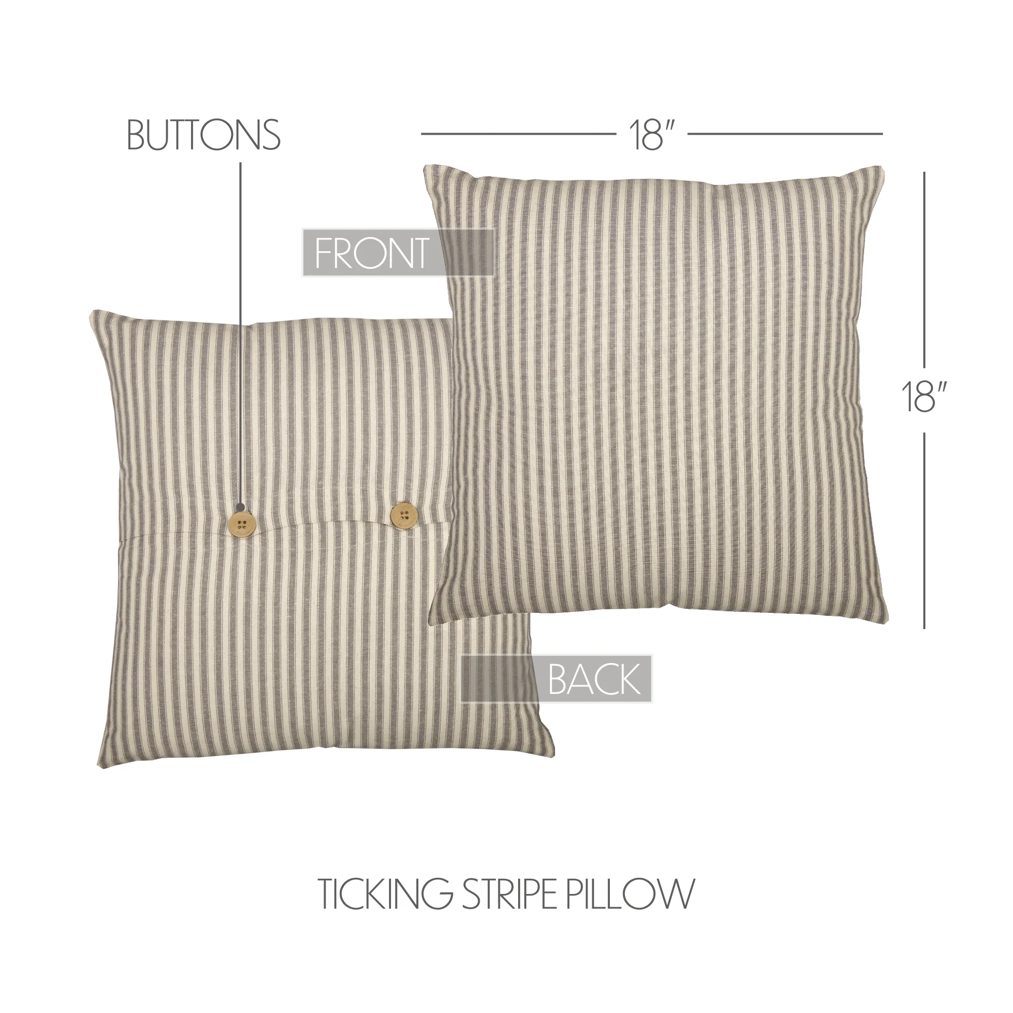Grace Ticking Stripe Pillow 18x18