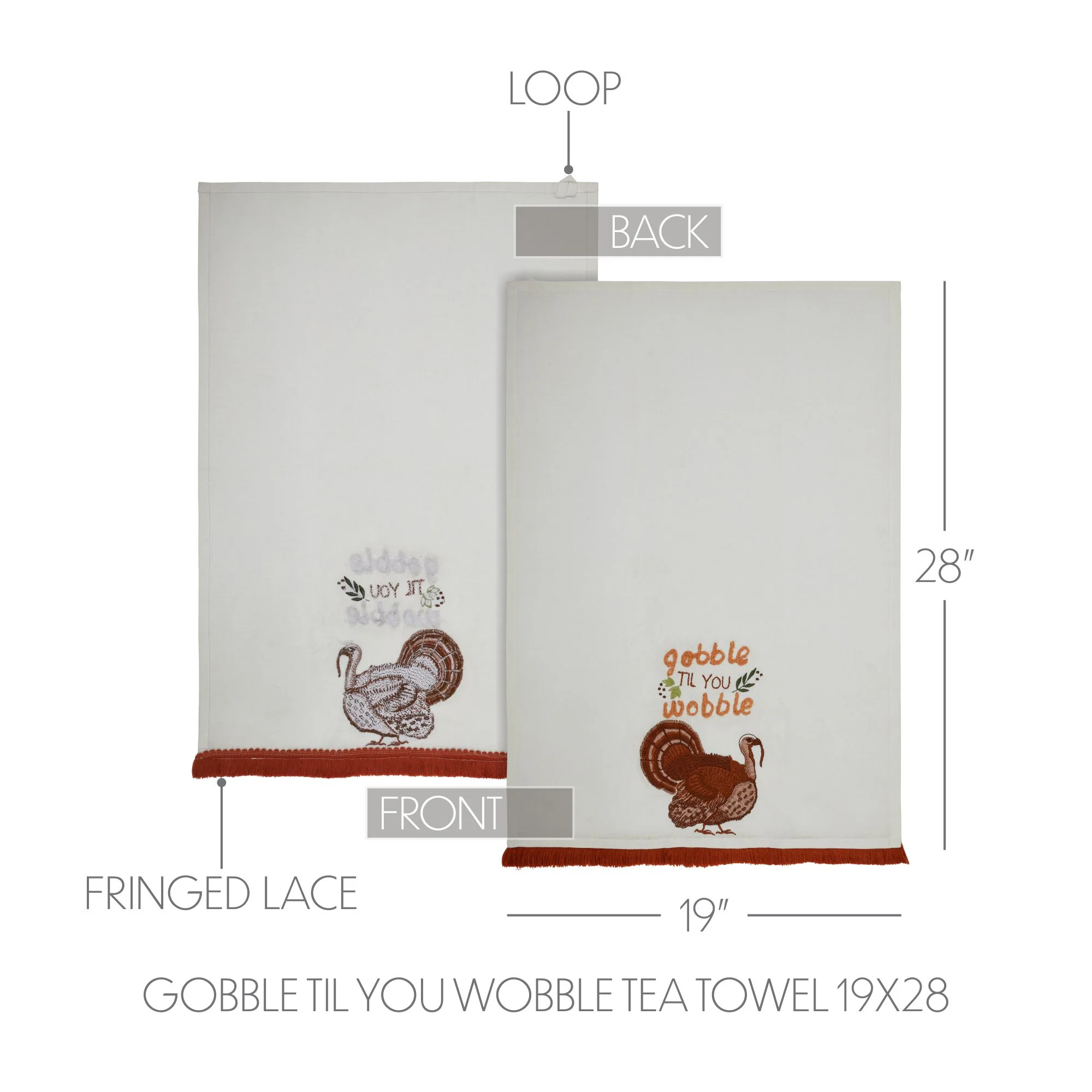 Gobble Til You Wobble Tea Towel 19x28