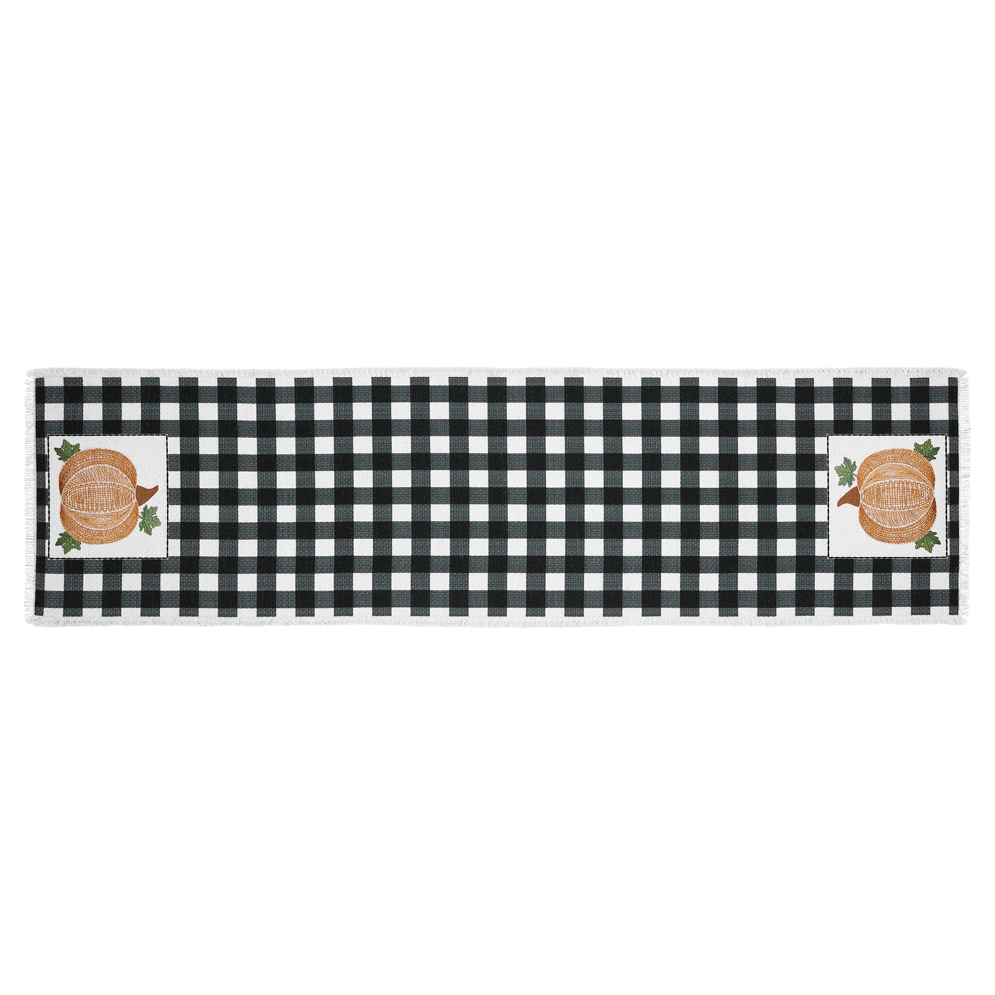 Annie Black Check Pumpkin Runner 12x48