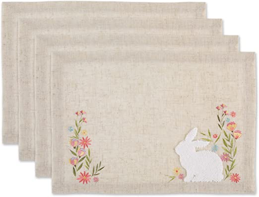 Spring Meadow Embroidered Placemat - Set of 4