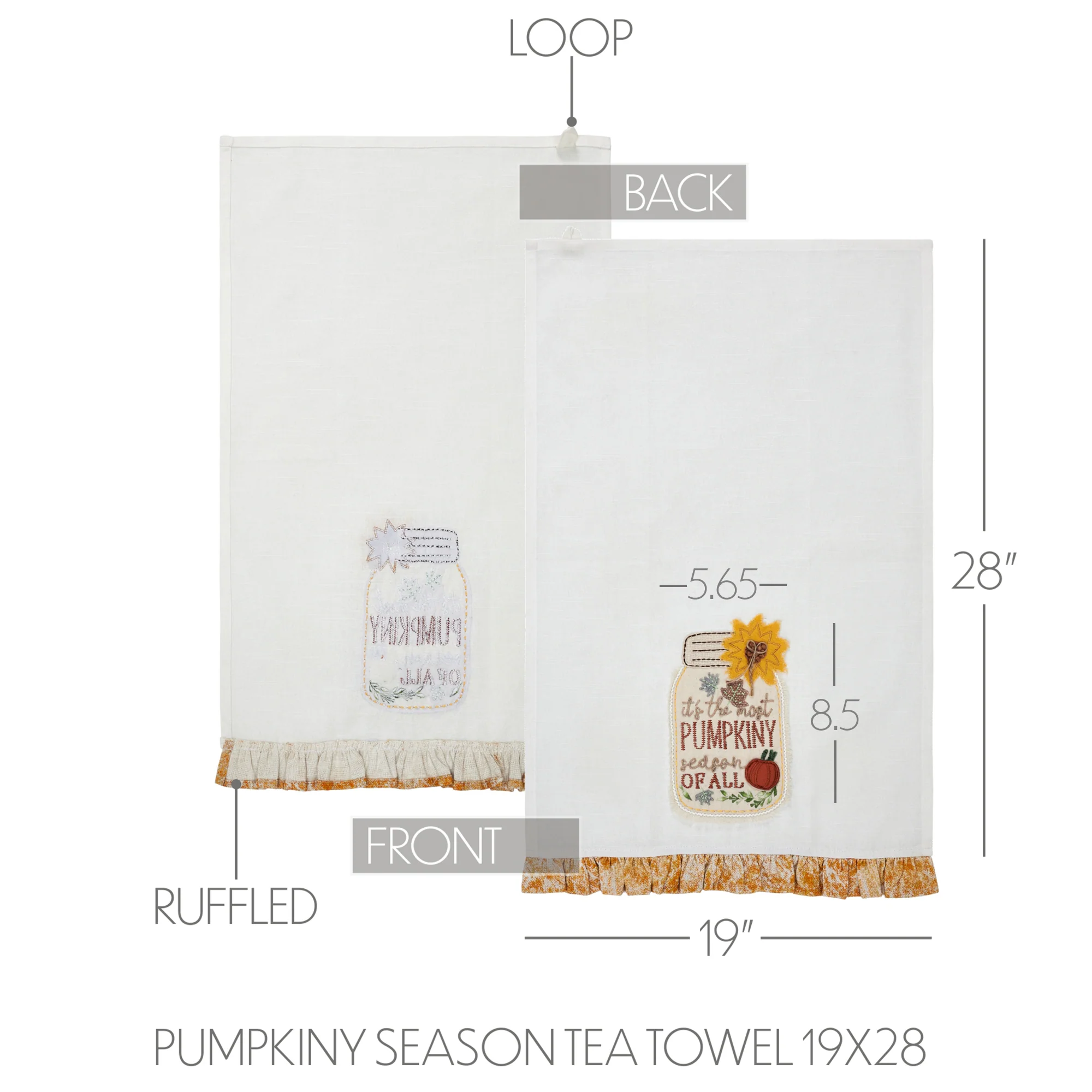 Pumpkiny Season Tea Towel 19x28
