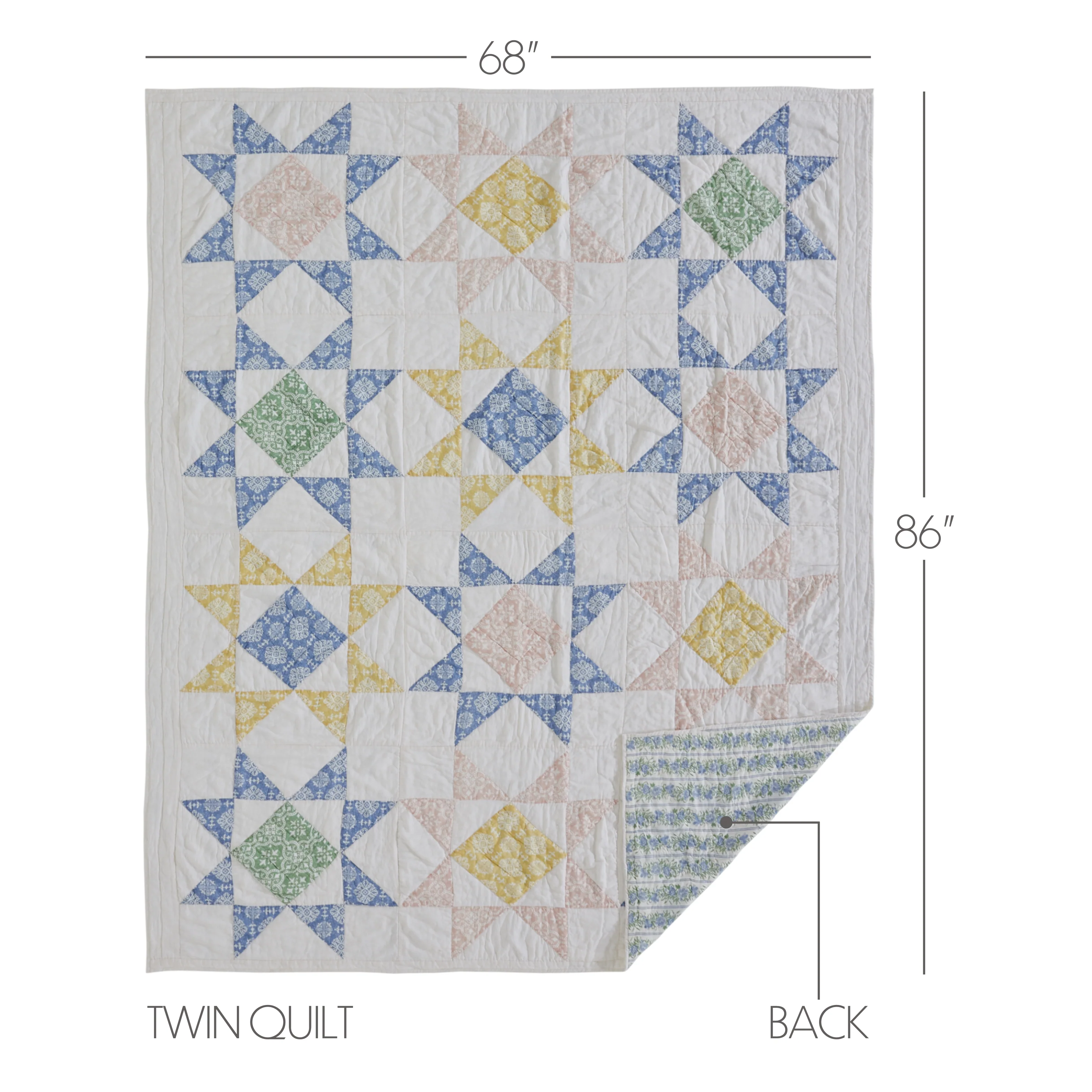 Jolie Twin Quilt 68Wx86L