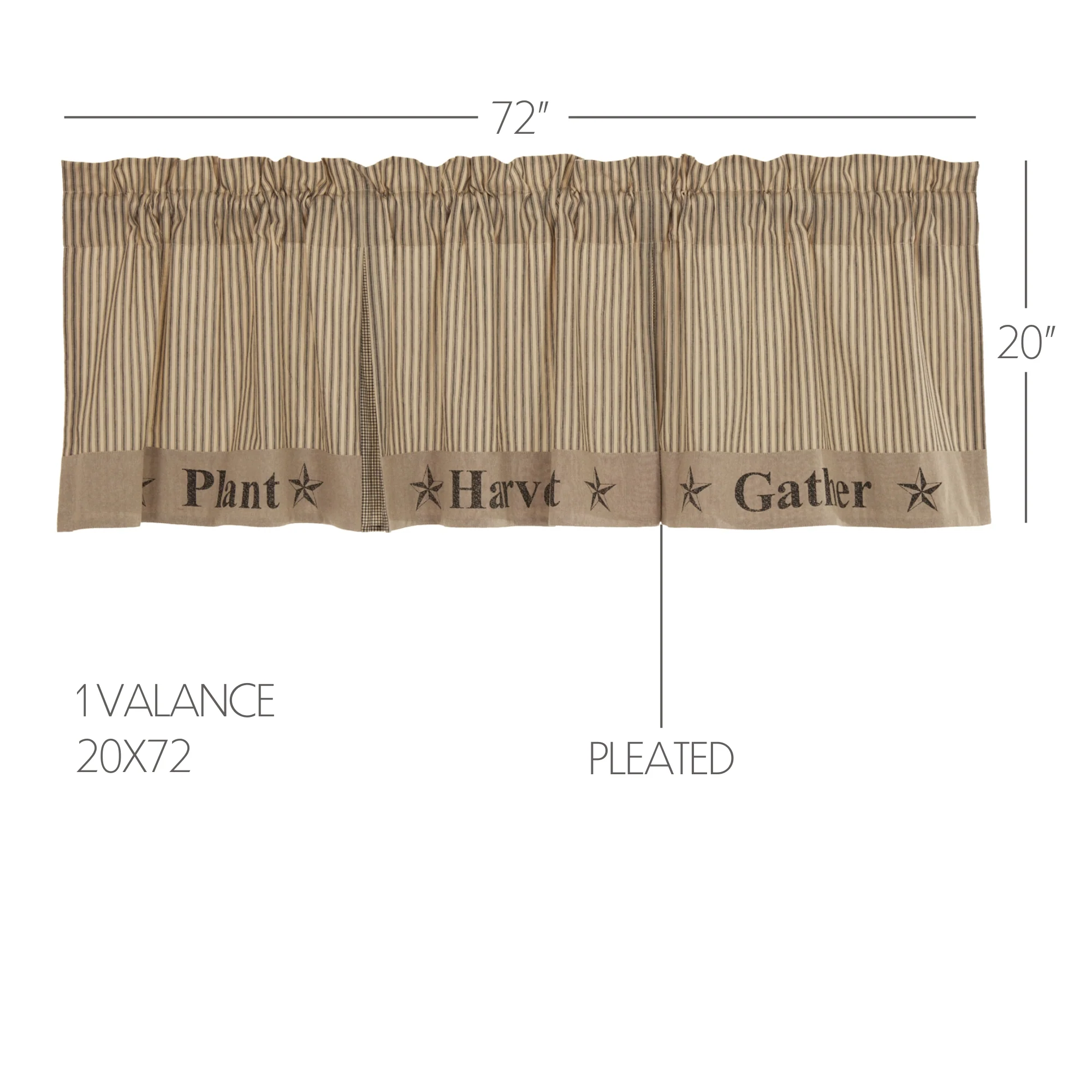 Sawyer Mill Charcoal Gather Valance 20x72