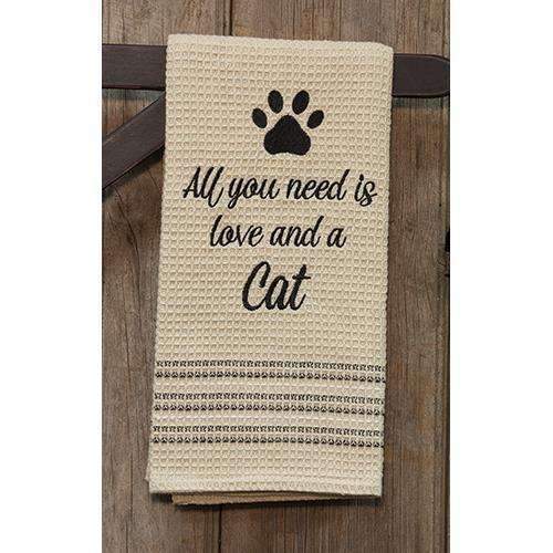 Love & Cat Dish Towel, 20x28
