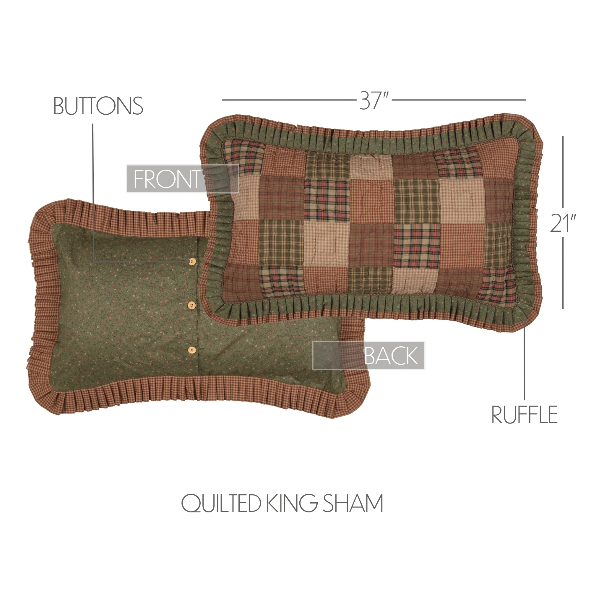 Crosswoods King Sham 21x37