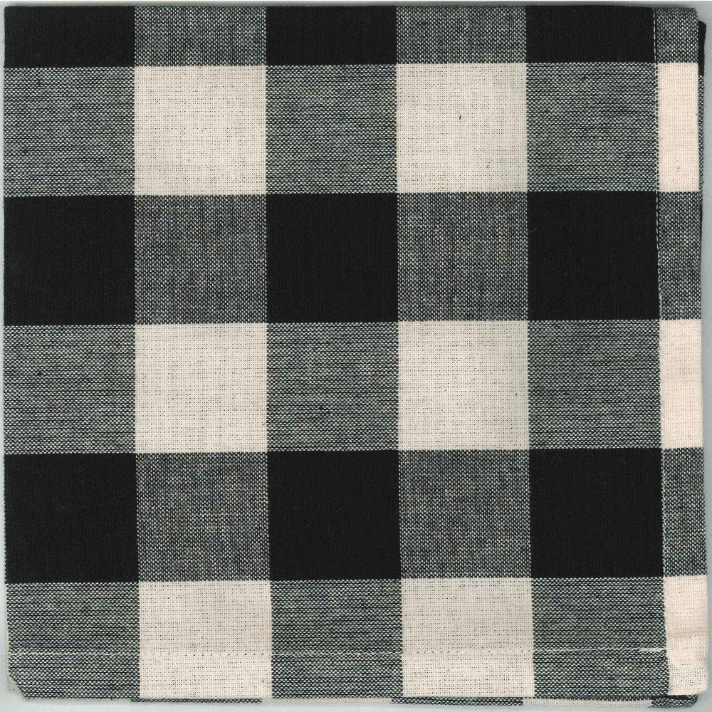 Buffalo Check Black-Buttermilk Napkin, 6 Piece -18 inch Square