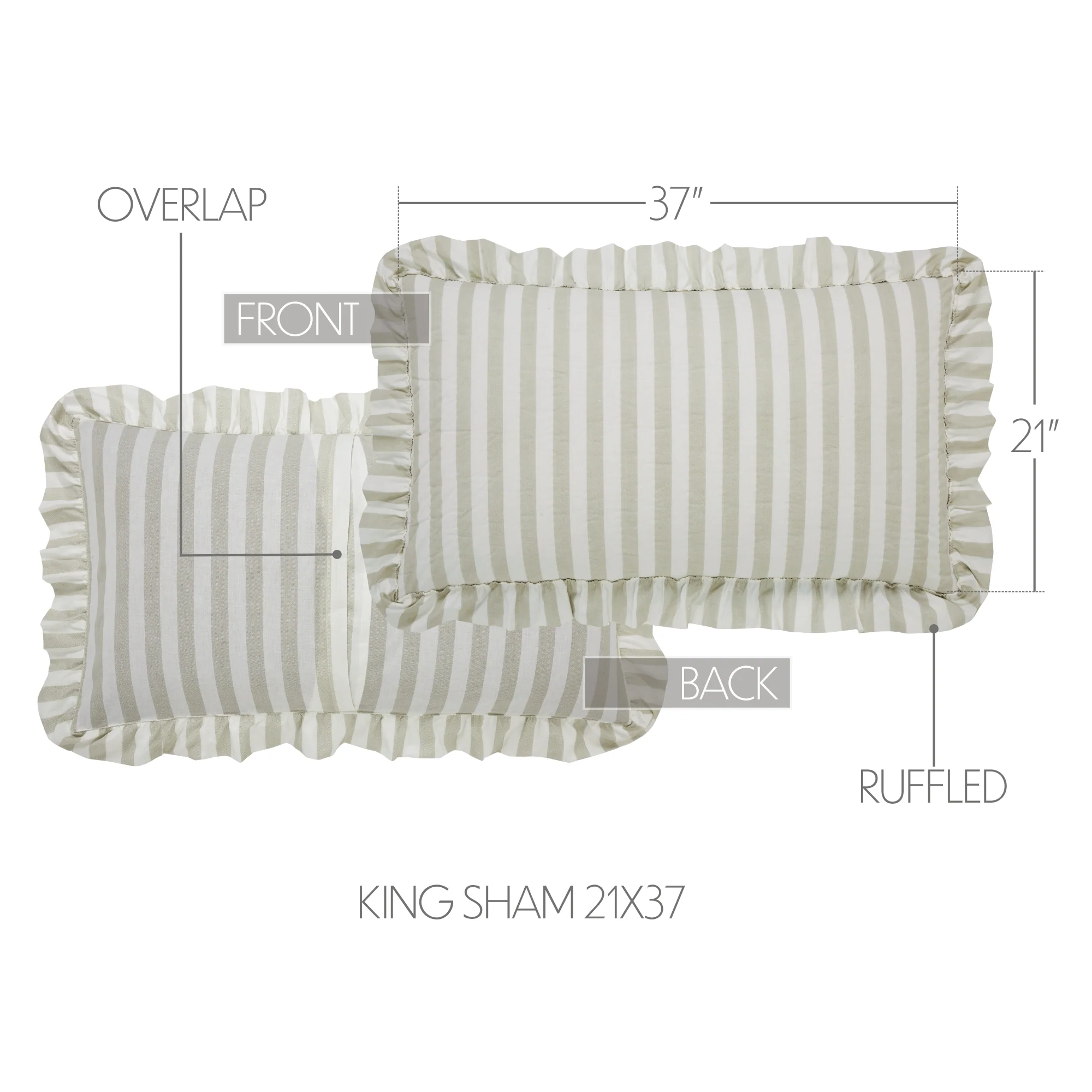 Finders Keepers Ruffled King Sham 21x37