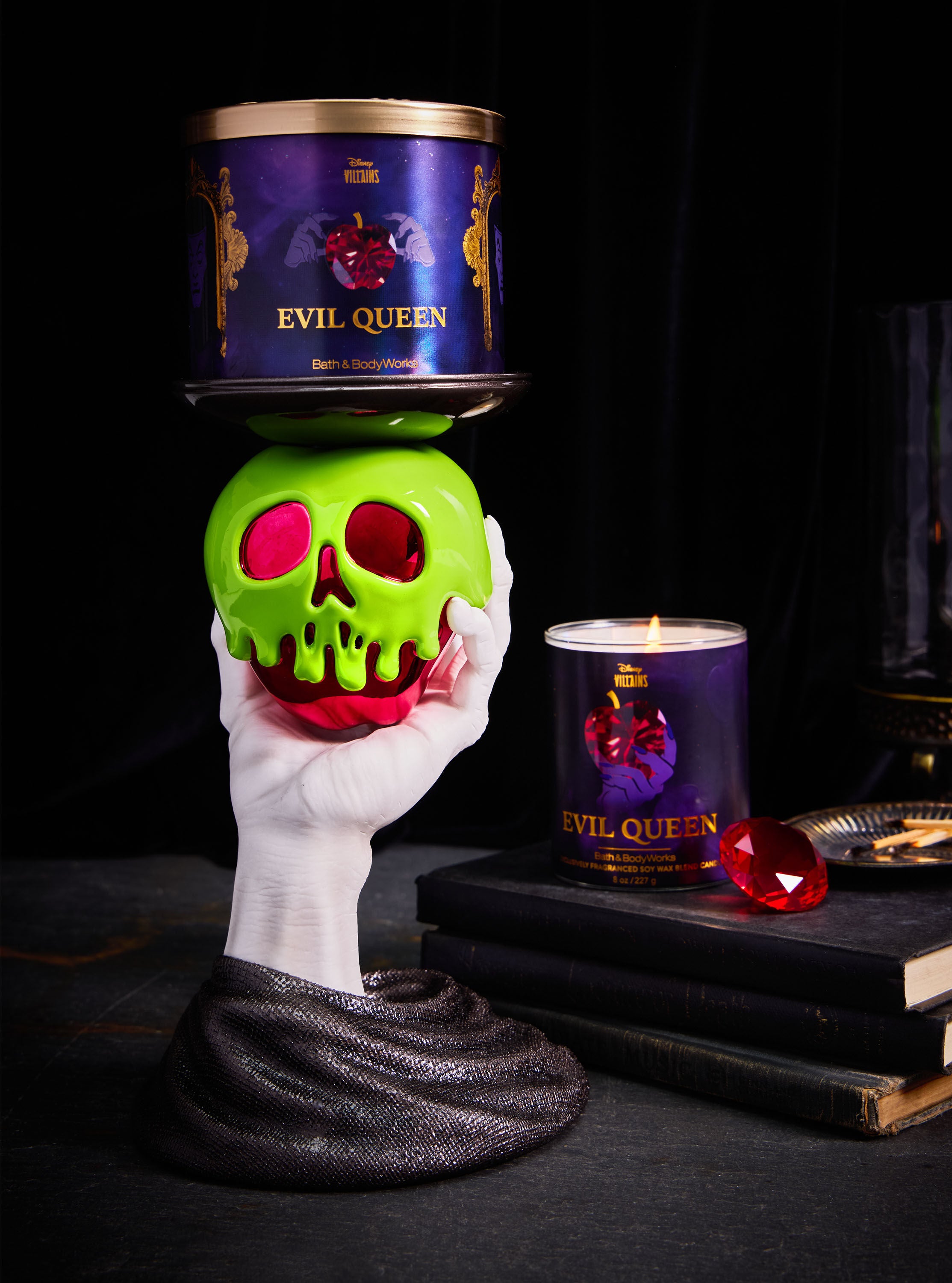 Evil Queen Poison Apple Glow-in-the-Dark 3-Wick Candle Holder